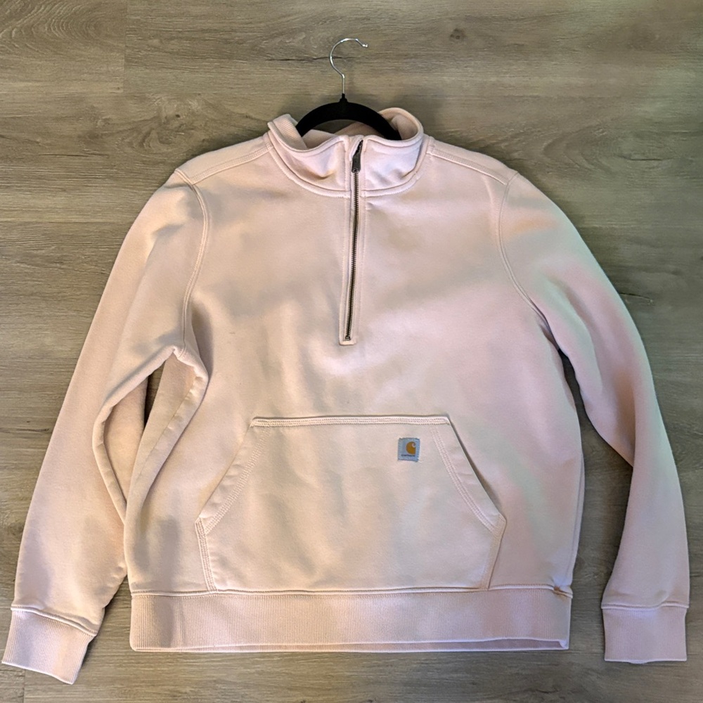 Carhartt Women's Light Pink Half-Zip Sweater